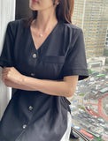 Karey Linen Strap Short Sleeve Blouse Jacket