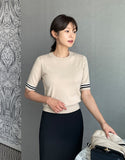 Sade Color Matching Short Sleeve Knit