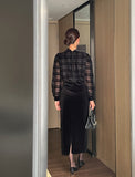 Mitchell Velvet See-Through Puff Blouse