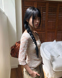 Leona Flower See-through Three Quarter T-shirt