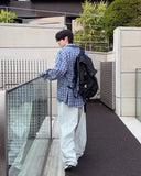 Snap button nylon pants