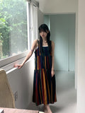 Horner Hippie Bohemian Striped Sleeveless Long One Piece