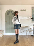 Clop Vintage Striped Long Socks Half Stockings