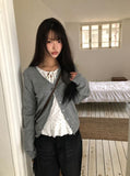 Madin Ribbon Dot Frill Long Sleeve T-Shirt