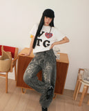 Ponte Leopard Back Pocket Wide Pants