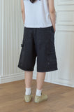 Mushroom Stitch Bermuda Denim Pants