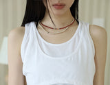 down red gemstone necklace