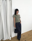 Sasha Stud Rivet Unbalanced Off-Shoulder Short Sleeve T-Shirt