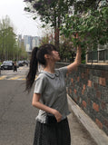 Bilo Frill Round Collar Short Sleeve T-Shirt