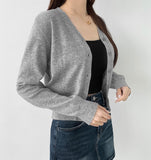 Soft V-Neck Basic Cardigan