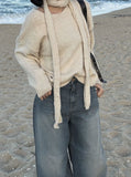 Snug V-neck Muffler Knit