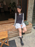 Hisami Strap Banding Frill Bermuda Pants