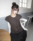 Lupek Ribbon Check Short Sleeve Blouse