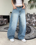 Ness Curved Leopard Denim Pants