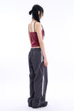 Wave piping nylon track pants