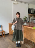 [Unisex] Belgou Crop Check Short Sleeve Shirt