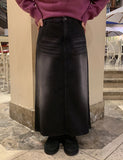 Colan washed denim long skirt