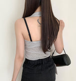Slim Fit Stripe Halterneck Sleeveless