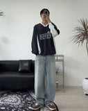 Deueddy Washing Long Wide Denim Pants