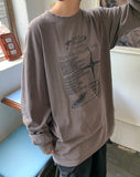 [unisex] Brand Pigment Print Long Sleeve T-Shirt