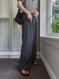 Terry Two-Tuck Belted Slacks