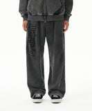WASHED CUT OFF APPLIQUE SWEAT PANT