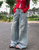 Becky Rough Damaged Denim Pants