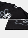 Flower spray printing over t-shirt