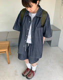[unisex] Heiko Stitch Banding Bermuda Denim Pants