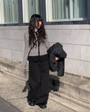 Meat Side Cut String Training Winter Brushed Pants