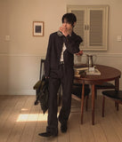 Chase Herringbone Wide Denim Pants