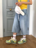 STRIPE BERMUDA DENIM