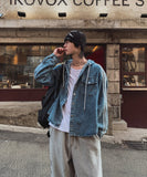 Fran Track Hooded Denim Shirt
