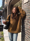 [10% wool] Huggable two-tone mixed mohair knit