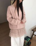 Noez V-Neck Lambs Wool Loose Fit Knit