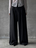 Signature pin tuck wide slacks