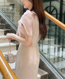 Jenia Tie Chiffon Tulip Sleeve Long One Piece