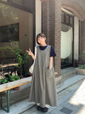Qdoden Nylon Layered Cargo Long One Piece