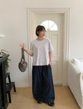 Giltes Dot Cotton Banding Wide Pants