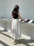 Even Banding Flare Long Skirt