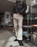 Rib Soft Wide Cotton Pants