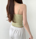 With Cup Lace Span Sleeveless Vacation Look