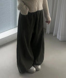 [A/M] Poning Cotton Banding Wide Pants