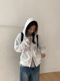 Femme Star Printing Hood Zip-Up