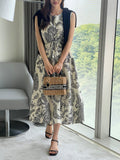 Hazel Pattern Sleeveless String One Piece