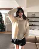 Ciel V-neck Hachi Knit Muffler Set