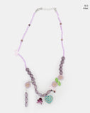 Hinning Heart Pendant Flower Bead Necklace