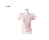 Fomit Diagonal Snap Button Slim Short Sleeve T-Shirt