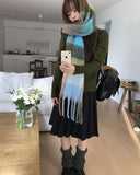 Yuren wool pleated midi banding skirt