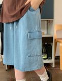 Nelk Banding Cargo Denim Bermuda Pants